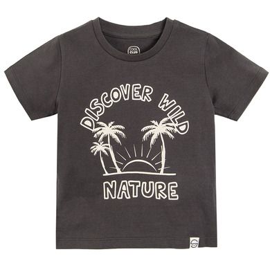 Cool Club, T-shirt chłopięcy, ciemnoszary, Discover wild nature