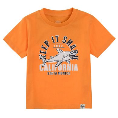 Cool Club, T-shirt chłopięcy, pomarańczowy, Keep it shark
