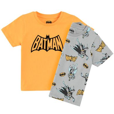 Cool Club, T-shirt chłopięcy, szary, pomarańczowy, Batman, zestaw, 2 szt.