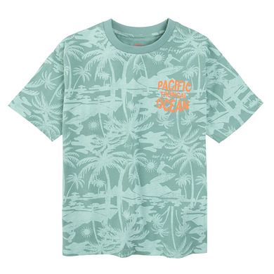 Cool Club, T-shirt chłopięcy, zielony, Pacific tropical ocean