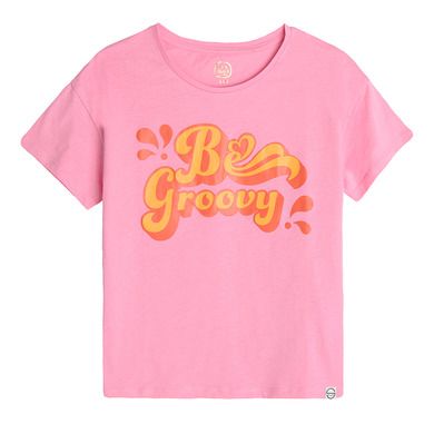 Cool Club, T-shirt dziewczęcy, jasnoróżowy, Be groovy