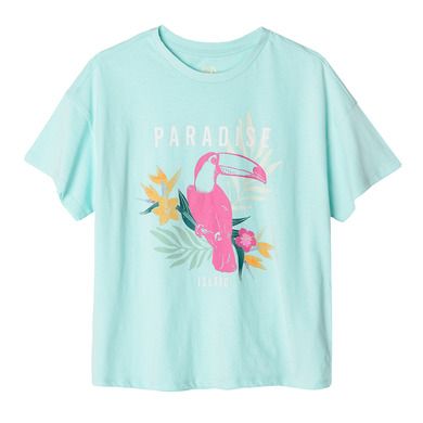 Cool Club, T-shirt dziewczęcy, turkusowy, Paradise Island