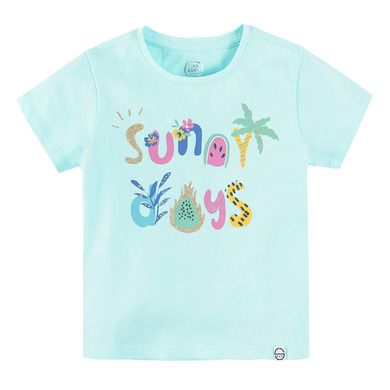 Cool Club, T-shirt dziewczęcy, turkusowy, Sunny days
