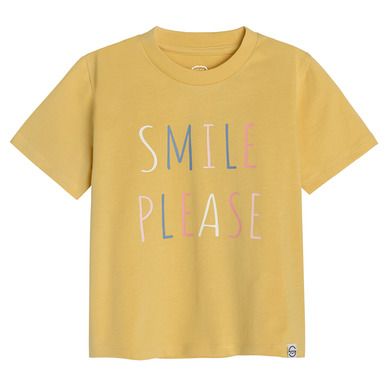Cool Club, T-shirt dziewczęcy, żółty, Smile please