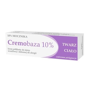 Cremobaza, 10% mocznika, krem półtłusty do skóry wrażliwej i skłonnej do alergii, 30g