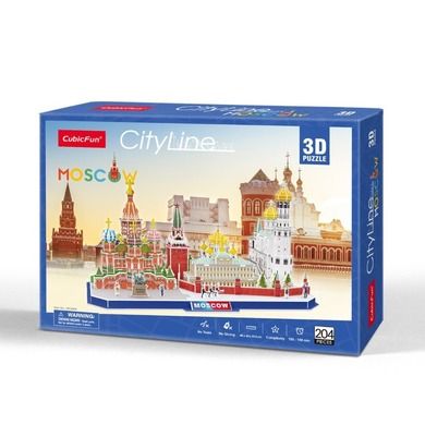Cubicfun, City Line, Moskwa, puzzle 3D, 204 elementy