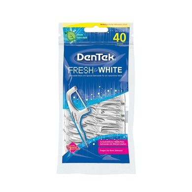 DenTek, Fresh & White, wykałaczki do zębów z nitką wybielającą, 40 szt.