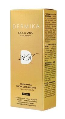 Dermika, Gold 24k Total Benefit, krem-maska nocne odmładzanie, 50 ml