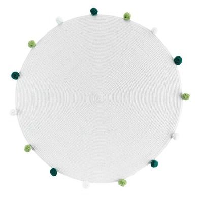 Douceur d'intérieur, okrągły dywanik z pomponami, Pompomparty, Ø 90 cm