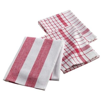 Douceur d'intérieur, ręczniki kuchenne, 3 szt., Untilo, 50-70 cm, czerwone