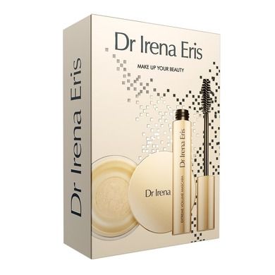 Dr Irena Eris, Make Up Your Beauty, zestaw, Matt & Blur Make-Up Fixer, puder utrwalający makijaż, 10g + Extreme Volume Mascara, pogrubiający tusz do rzęs, 9g