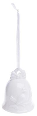 Dzwonek porcelanowy z ptaszkiem, 5.5-5.5-6.5 cm