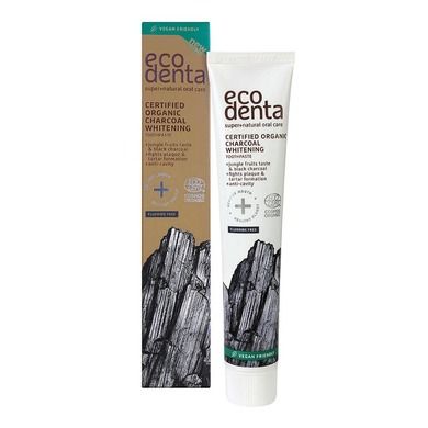 Ecodenta, Certified Organic Charcoal Whitening Toothpaste, wybielająca, czarna pasta do zębów z owocami dżungli, 75 ml