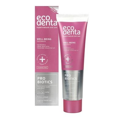 Ecodenta, Pro Biotics Well-Being Toothpaste, pasta do zębów z probiotykiem bez fluoru, 100 ml