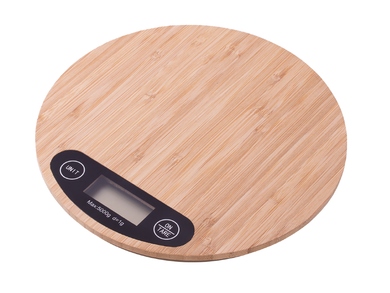 Elektroniczna waga kuchenna, drewniana, bambus, 5 kg