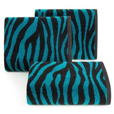 Eurofirany, ręcznik zebra, 70-140 cm, czarny