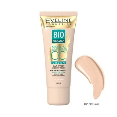Eveline Cosmetics, Bio Organic Magical Color Correction Cream, krem CC z mineralnymi pigmentami, 02 Natural, 30 ml