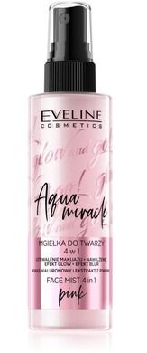 Eveline, Glow and Go! Aqua Miracle, mgiełka utrwalająca do twarzy 4w1, nr 02 pink, 110 ml