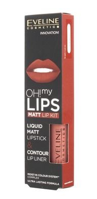 Eveline, OH! My Lips, zestaw do makijażu ust, nr 02 Milky Chocolate