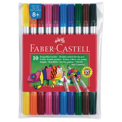 Faber-Castell, flamastry dwustronne, 10 kolorów