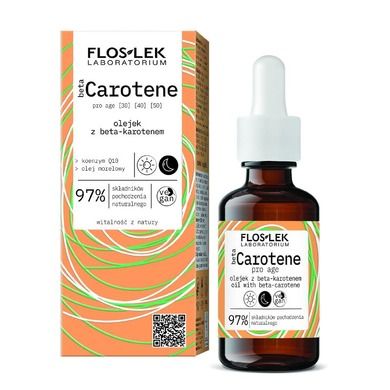 Floslek, Beta Carotene, olejek z beta-karotenem na dzień i noc, 30ml
