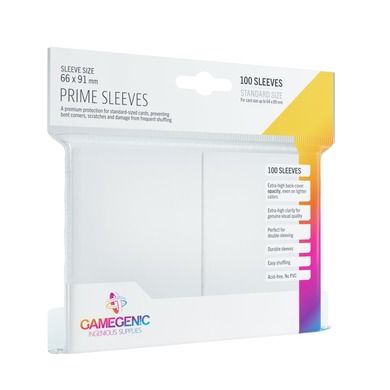 Gamegenic, Prime CCG Sleeves, 66-91 mm, koszulki na karty, białe, 100 szt.