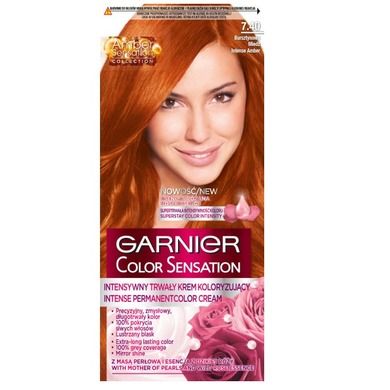 Garnier, Color Sensation, krem koloryzujący do włosów, 7.40 Bursztynowa Miedź