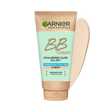 Garnier, Hyaluronic Aloe All-In-1 BB Cream, nawilżający krem BB dla skóry tłustej i mieszanej, Jasny, 50 ml