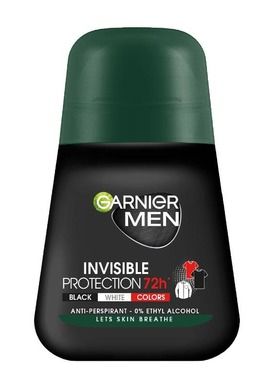 Garnier, Men, dezodorant roll-on, Invisible Protection 72h, Black, White, Colors, 50 ml