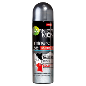 Garnier Men, Mineral Black White Color, dezodorant w sprayu, 150 ml