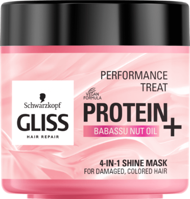 Gliss Hair Repair Protein+ maska do włosów 4in1 nabłyszczająca Babassu Nut Oil, 400 ml