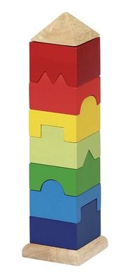 Goki, Układanka na drążku, kolorowa wieża, 9 elementów
