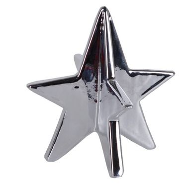 Gwiazda ceramiczna, srebrna, 8-8-8 cm