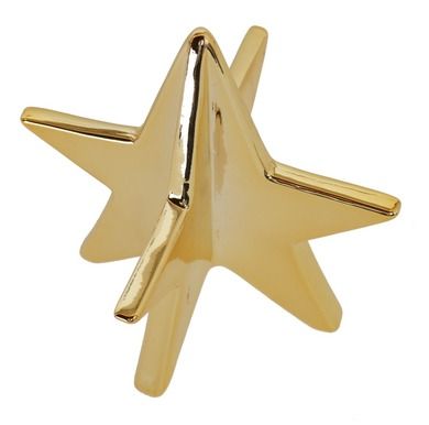 Gwiazda ceramiczna, złota, 8-8-8 cm