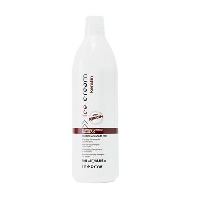Inebrya, Ice Cream Keratin Restructuring Shampoo, restrukturyzujący szampon do włosów z keratyną, 1000 ml