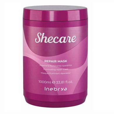 Inebrya,, Shecare Repair Mask, rozświetlająco-naprawcza maska do włosów zniszczonych zabiegami chemicznymi, 1000 ml