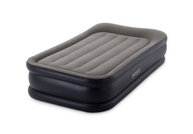 Intex, jednoosobowe łóżko dmuchane z poduszką i dodatkową krawędzią dla wsparcia, wbudowana pompka, 220-240V