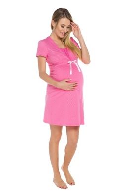 Italian Fashion, Radość, koszula nocna dla matek karmiących, rozmiar S, różowa