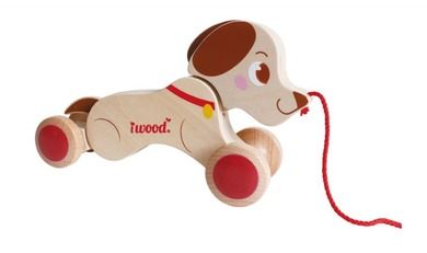 iWood, Pies do ciagnięcia, zabawka drewniania na sznurku