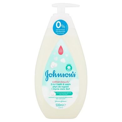 Johnson's Baby Cotton Touch, płyn do kąpieli i mycia ciała 2w1 dla dzieci, 500 ml