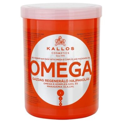 Kallos, Omega, regenerująca maska z kompleksem omega-6 i olejem makadamia, 1000 ml