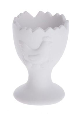 Kieliszek na jajko, biały, 5-5-7,3 cm