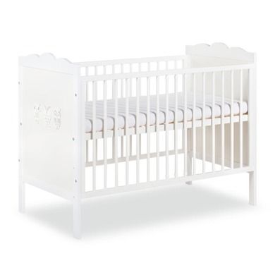 Klupś, Marsell, łóżeczko niemowlęce, białe, 120-60 cm