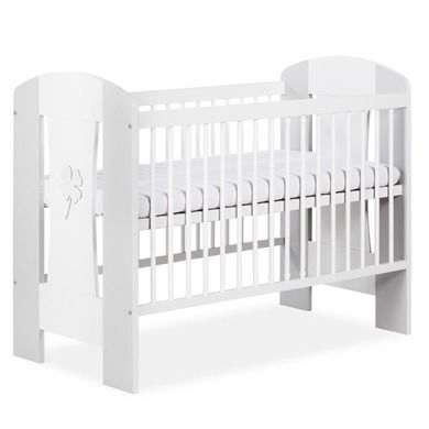 Klupś, Nati, łóżecznko niemowlęce, koniczynka, białe, 120-60 cm