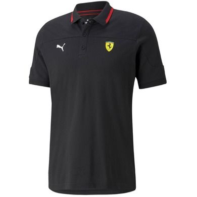 Koszulka polo męska z krótkim rękawem, czarna, Puma Scuderia Ferrari Race