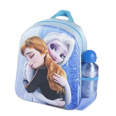 Kraina Lodu, plecak 3D z butelką dla przedszkolaka, niebieski