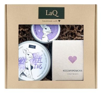 LaQ, zestaw prezentowy dla kobiet, króliczka, scrub do ciała, 200 ml + masło do ciała, 200 ml + mus do ciała, 100 ml