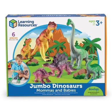 Learning Resources, Mamy i Dzieci, Dinozaury, zestaw dużych figurek, 6 szt.