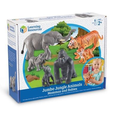 Learning Resources, Mamy i Dzieci, Zwierzęta z Dżungli, zestaw dużych figurek, 6 szt.