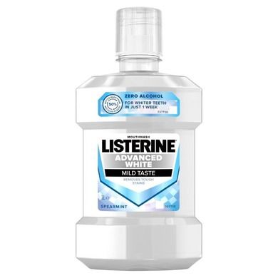 Listerine, Advanced White, płyn do płukania ust, łagodny smak, 1l